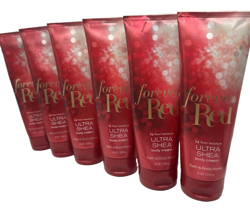 QTY 6 - Bath & Body Works FOREVER RED Body Cream Lotion Moisturizer 8oz